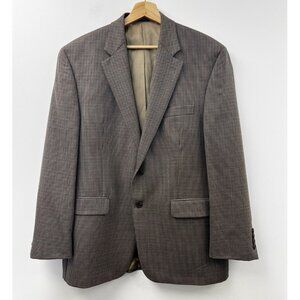 Lauren Ralph Lauren Mens Brown Tan Black Wool Houndstooth Blazer Jacket Sz 42R